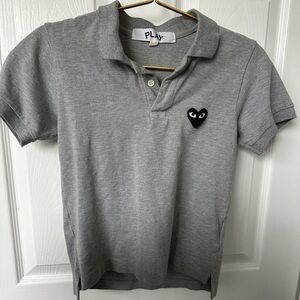 Comme de Garçon CDG grey cropped polo tee

Small